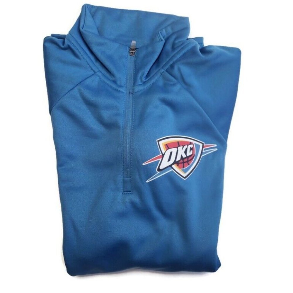 NBA Oklahoma City Thunder Hands High MVP Quarter Zip Pullover Womens S Blue - Picture 7 of 7